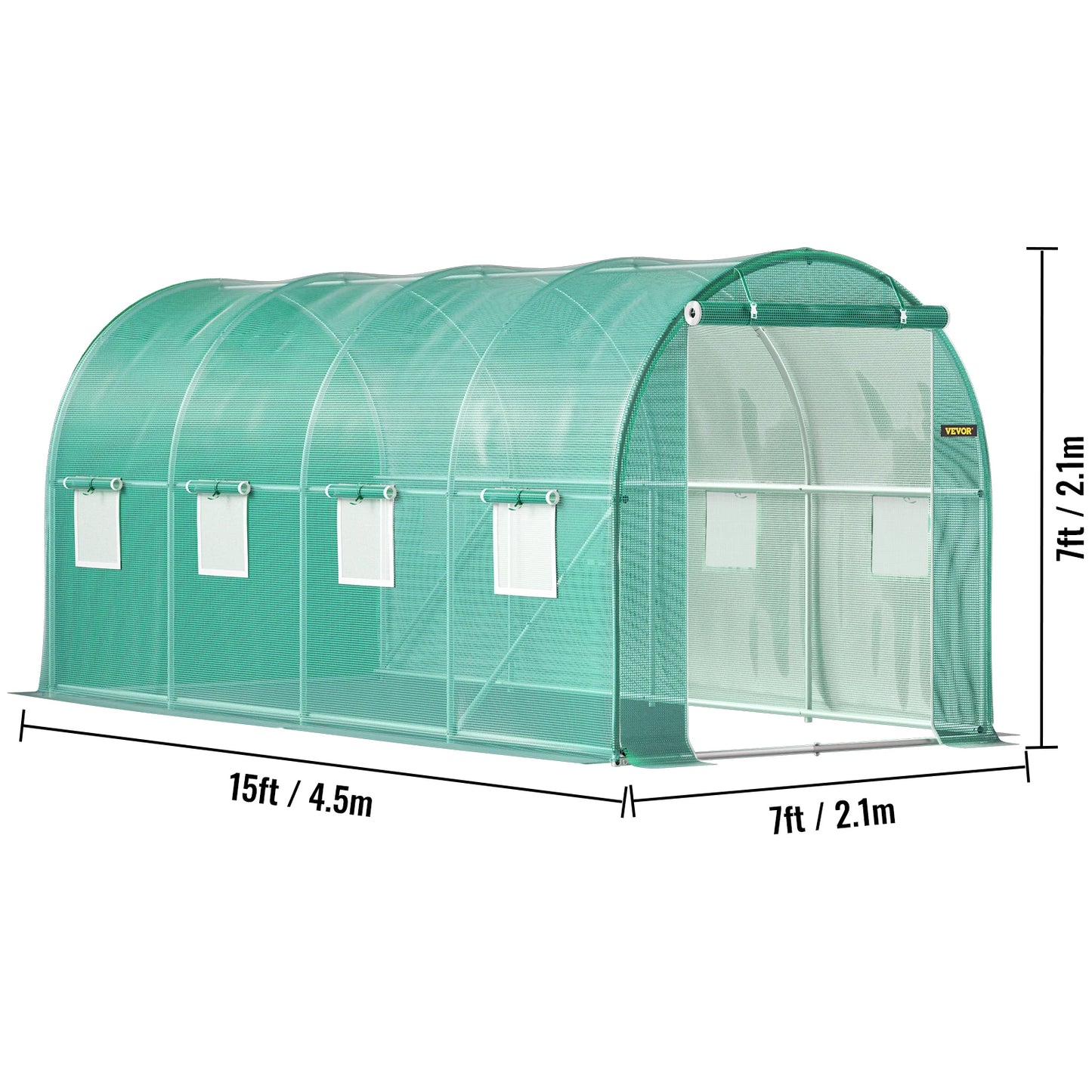 SucceBuy Walk In Tunnel Greenhouse With Galvanised Frame Waterproof Cover