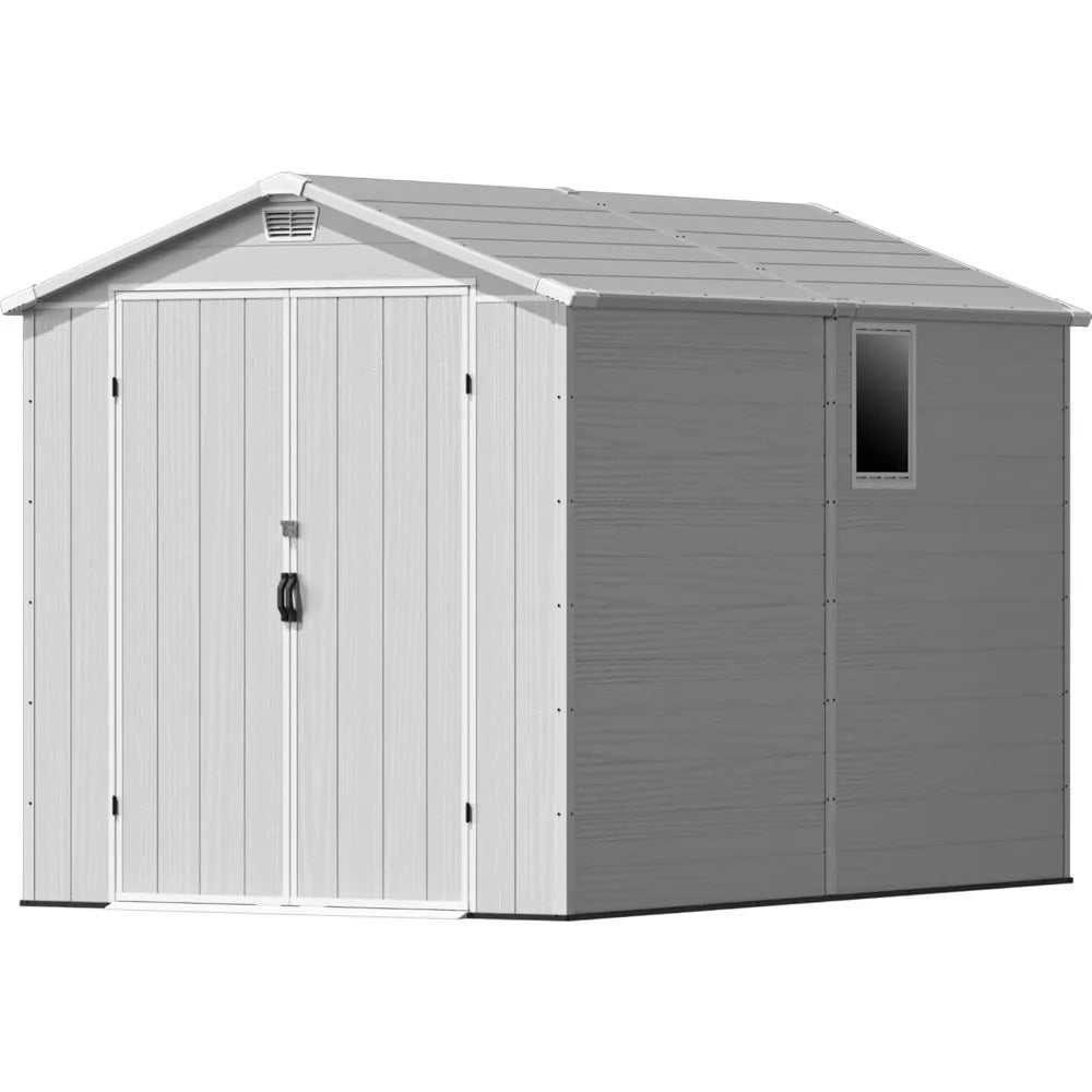 Plastic Storage Shed Outdoor Resin Garden Shed With Floor Window Lockable Door