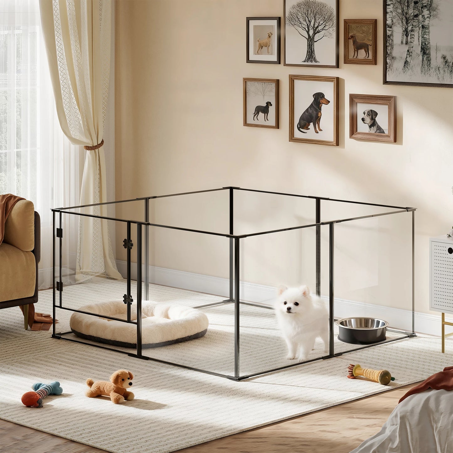 Bingopaw Clear Pet Playpen Aluminum And Acrylic Dog Pen