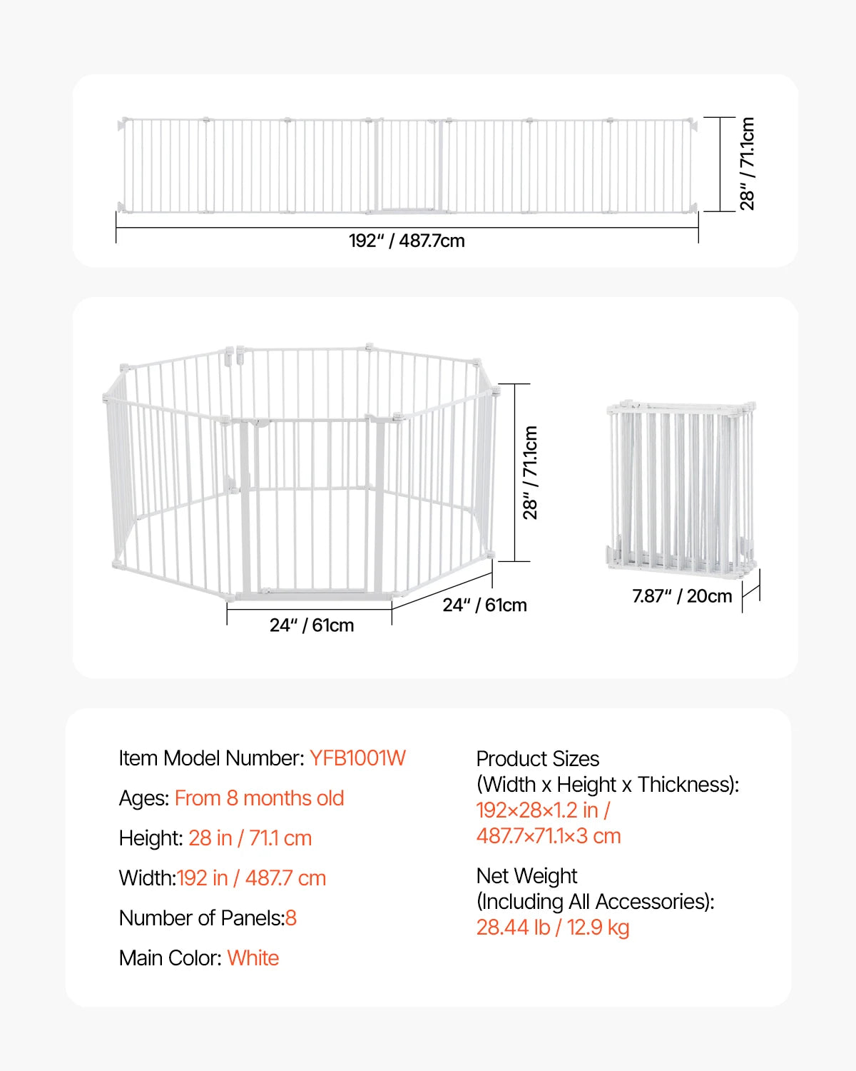SucceBuy Baby Gate Easy Step Walk Thru Pressure Mount Kit