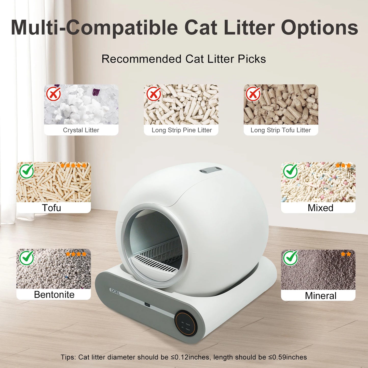 DOEL Smart Self Cleaning Cat Litter Box with App Control