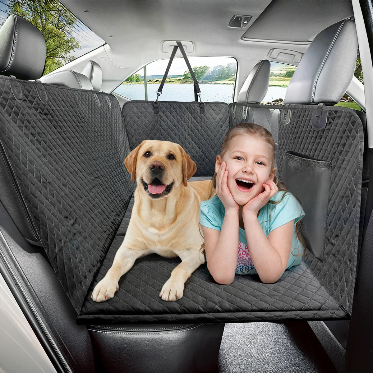 PETRAVEL Dog Car Backseat Extender Hammock Cover Protector