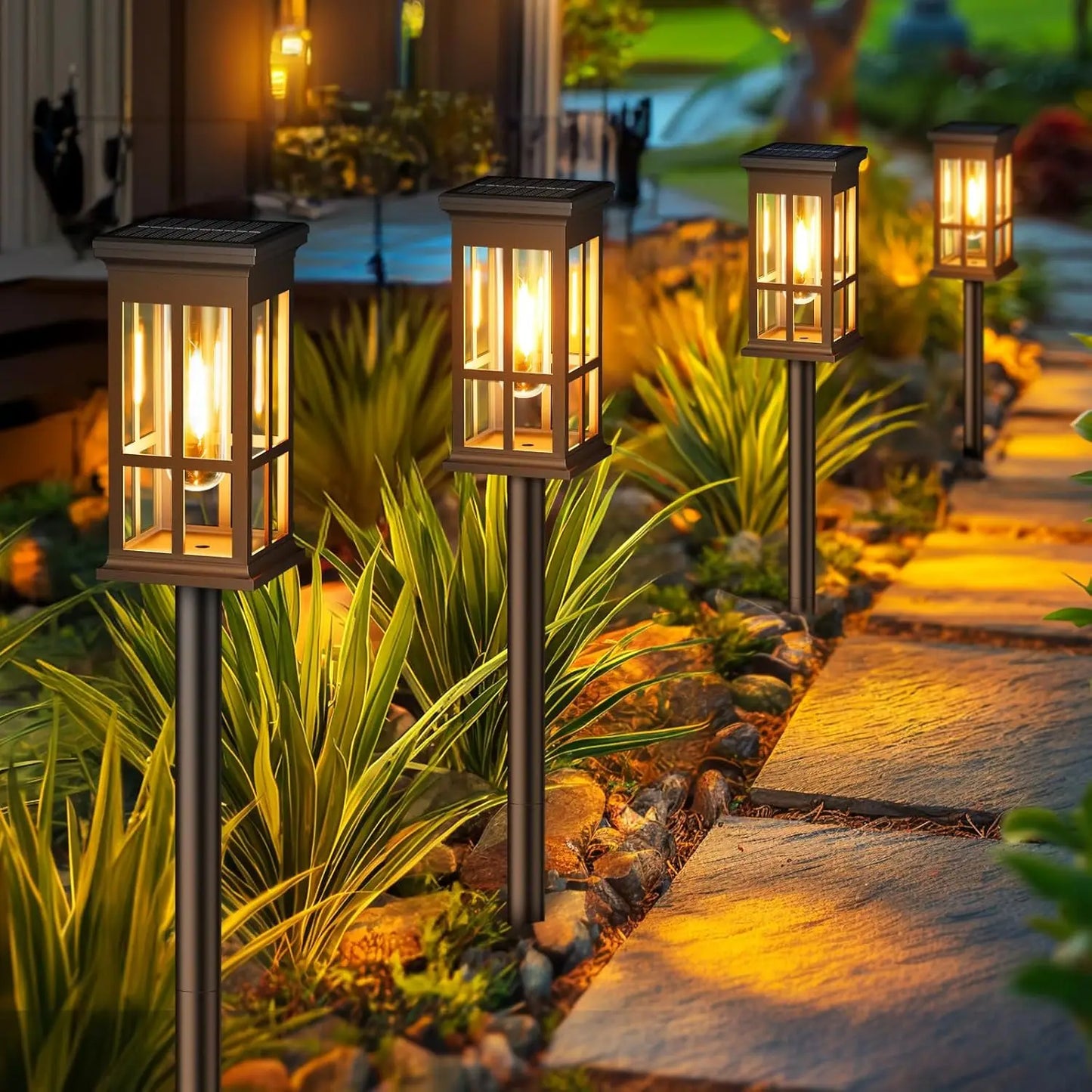 KPSTEK Solar Pathway Lights Pack Super Bright Outdoor