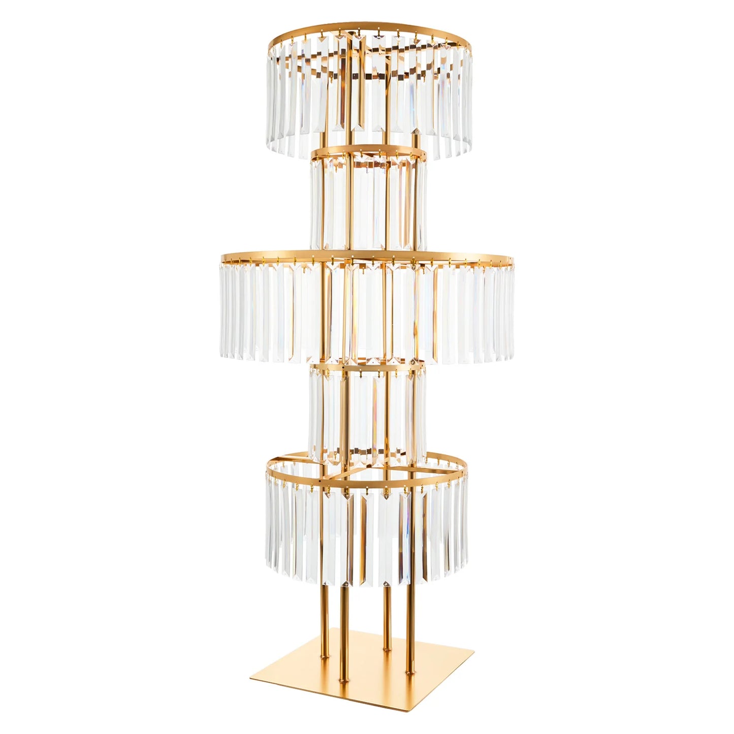 Five Tier Wedding Centerpiece Stand With Hanging Acrylic