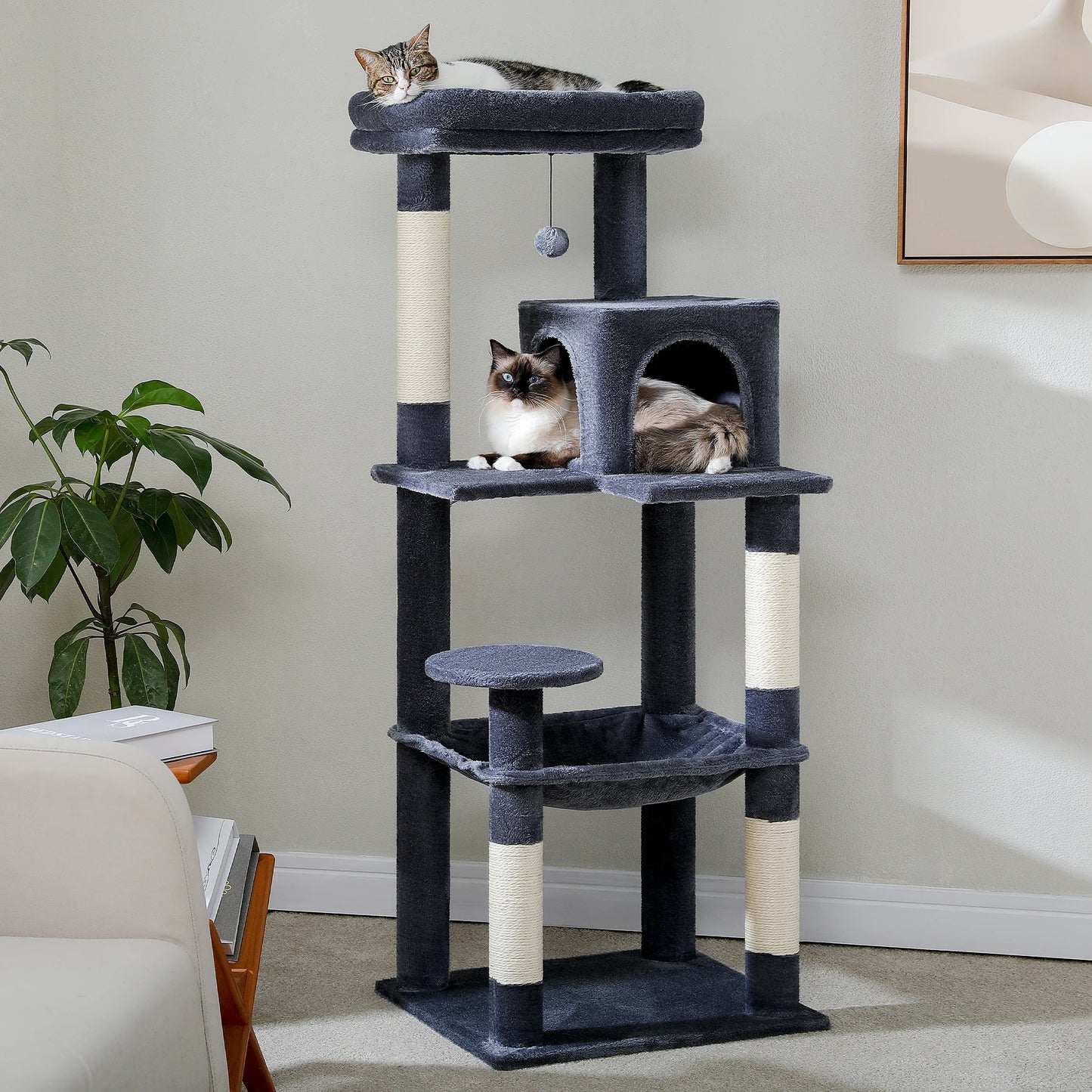 PAWZ Road Cat Tree Five Level Indoor Tower with Hammock