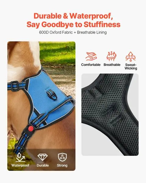 NONECN No Pull Adjustable Large Dog Harness With Leash