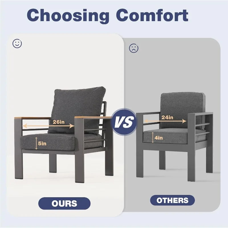 Aluminum Patio Furniture Set for Outdoor Sectional with Cushions