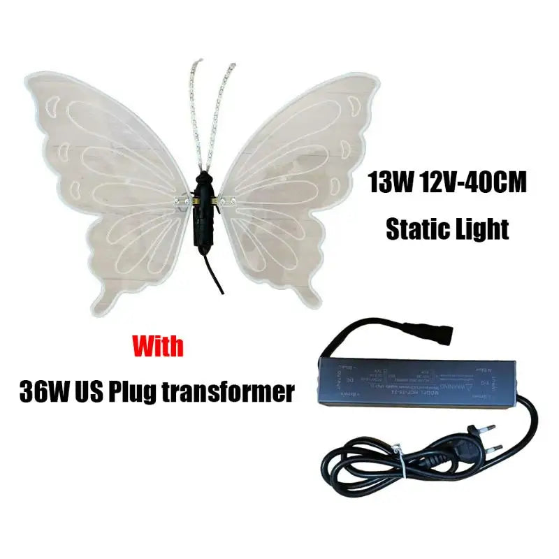 LED Butterfly String Lights With Static And Dynamic Modes Transformer