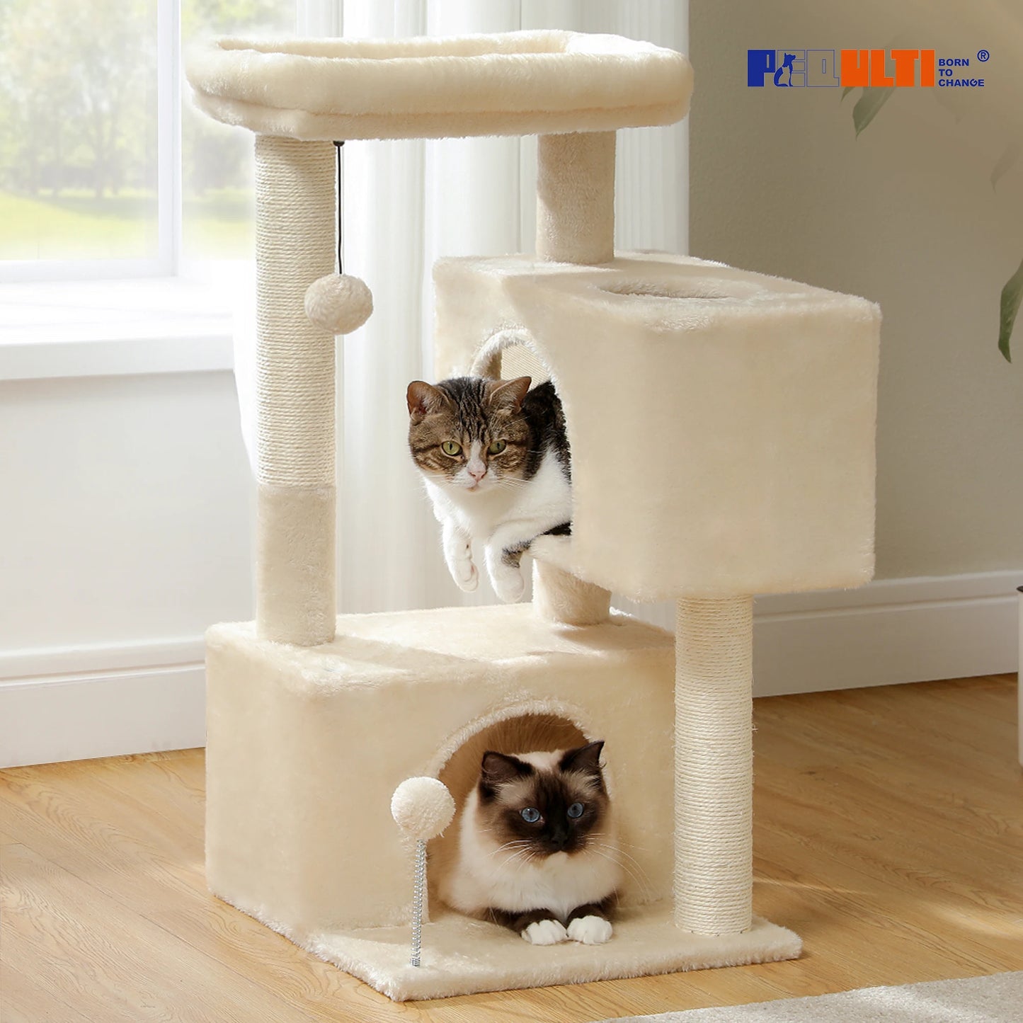 PAWZ Road Multi-Level Cat Tree Tower With Sisal Posts