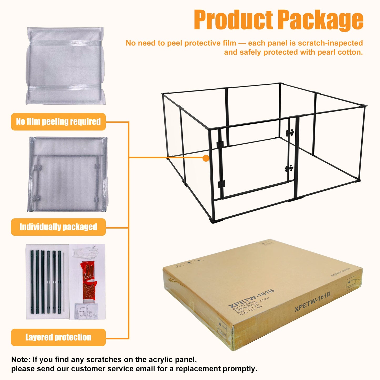 Bingopaw Clear Pet Playpen Aluminum And Acrylic Dog Pen