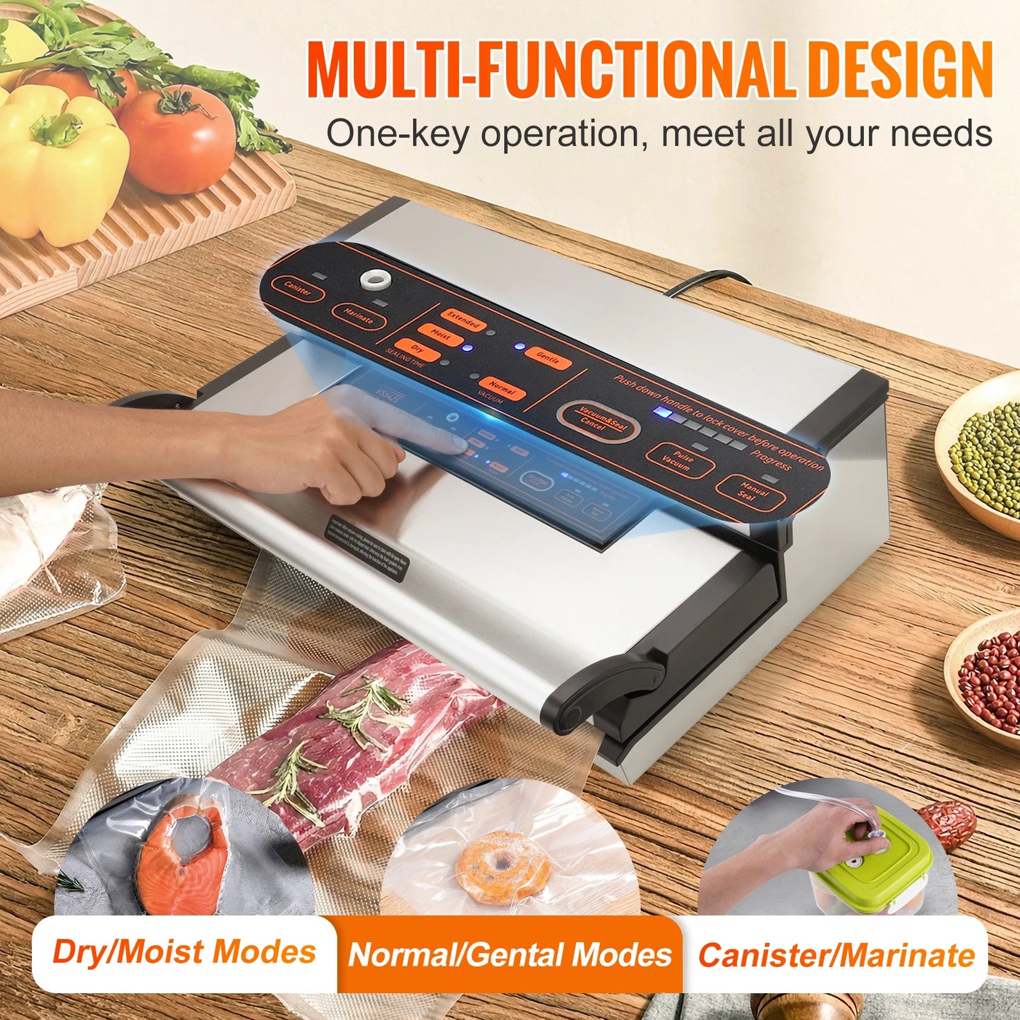 SucceBuy Vacuum Sealer Machine Multifunction Automatic Food Packaging