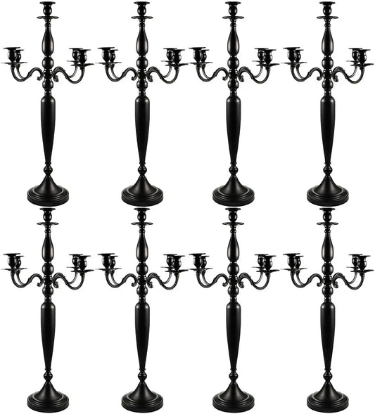 Five-Arm Metal Candelabra Candlestick Holders Centerpiece Matte Finish