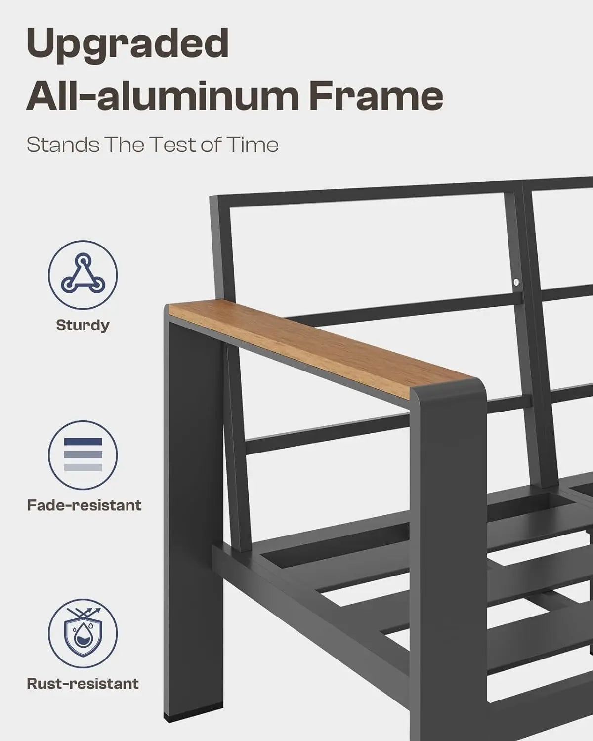 XMSJ Aluminum Outdoor Patio Furniture Set With Coffee Table