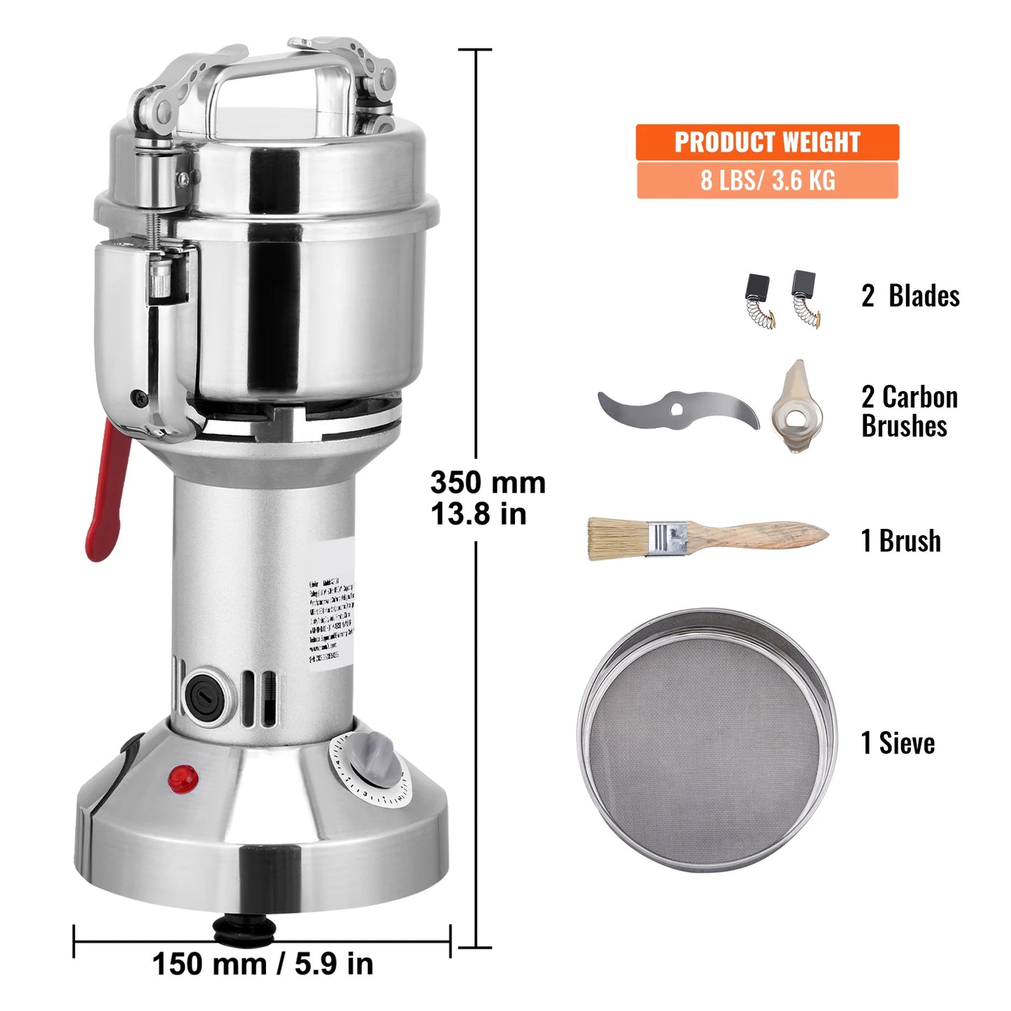 VEVOR Electric Grain Mill Grinder for Dry Herbs And Spices