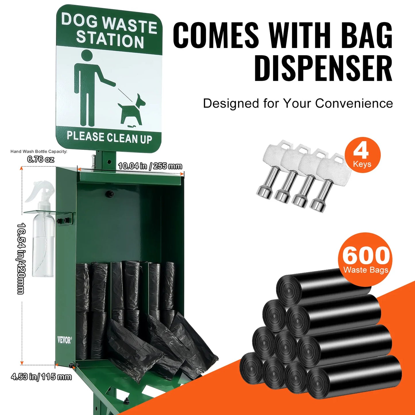 NONEDog Litter Dog Waste Station With Bag Dispenser