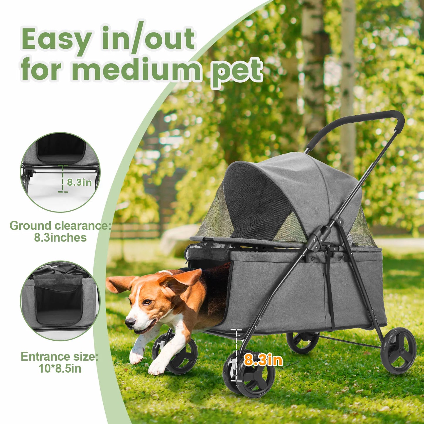 Wedyvko Luxury Premium Pet Stroller For Dogs And Puppies