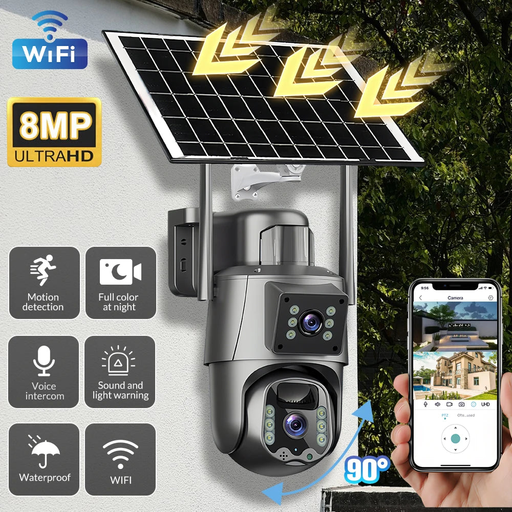 KEPEAK 5G And 2.4G WiFi Solar Dual Lens Outdoor Camera
