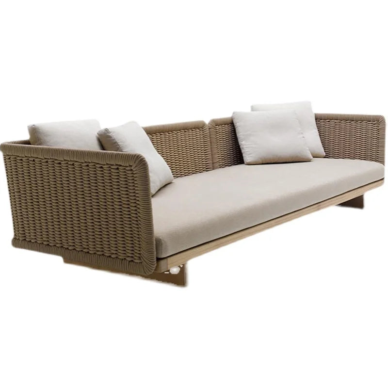 Nordic Wood Garden Furniture Set For Corner Lounge