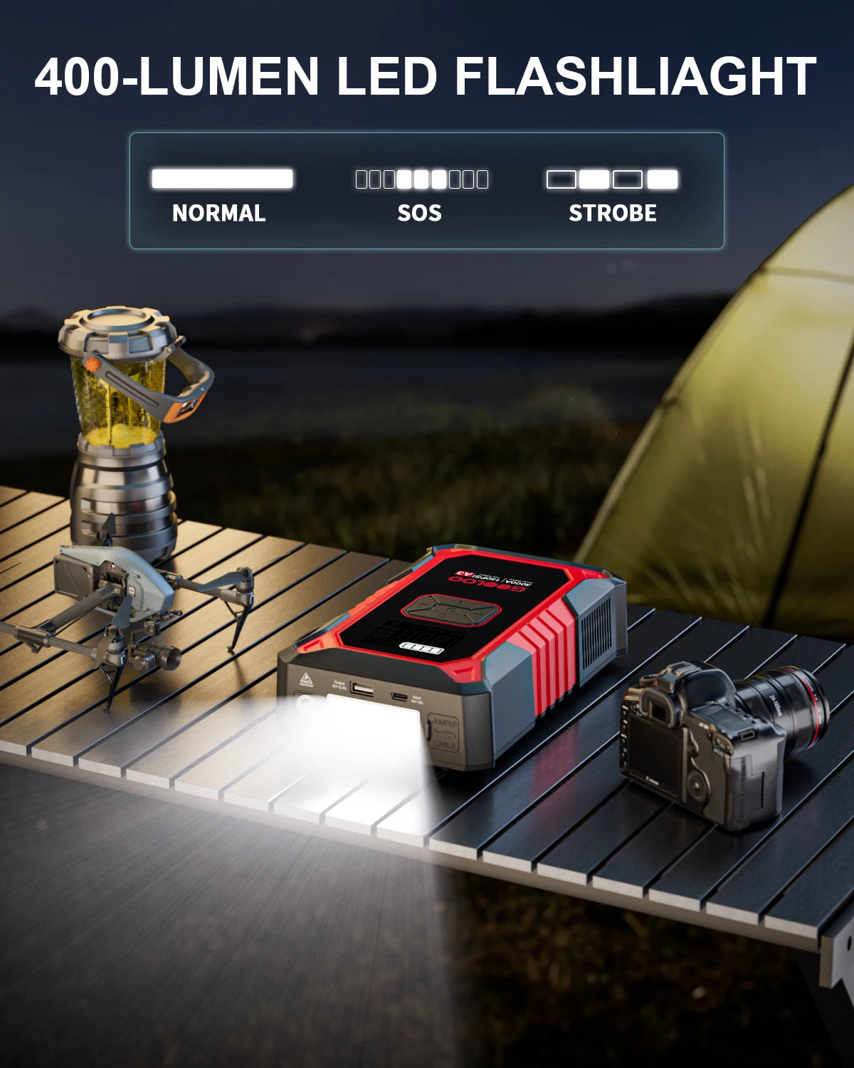 GOOLOO A3 Jump Starter With Portable Air Compressor 3000A