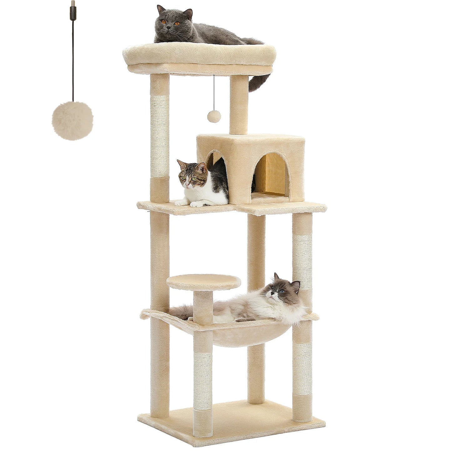 PAWZ Road Cat Tree Five Level Indoor Tower with Hammock