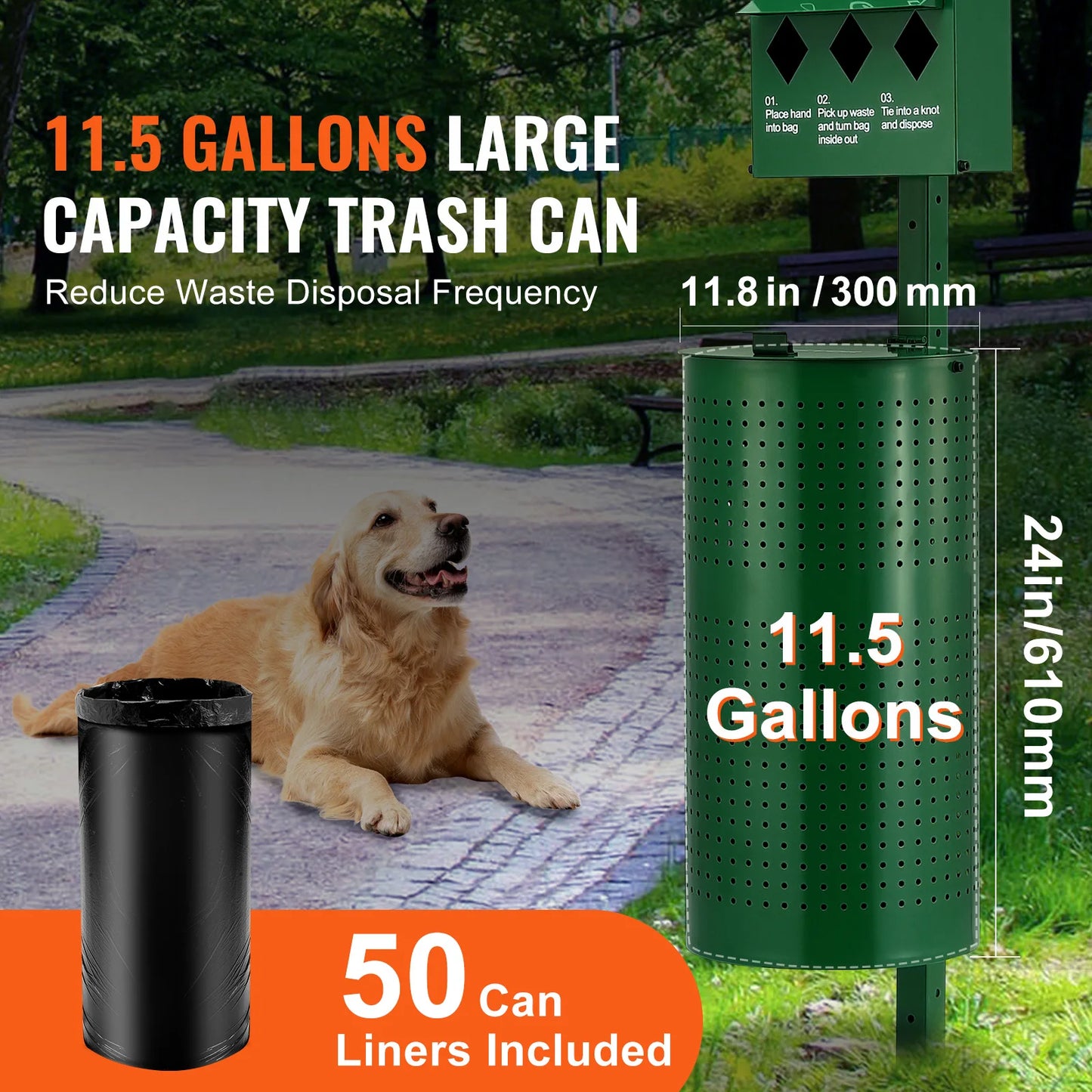 NONEDog Litter Dog Waste Station With Bag Dispenser