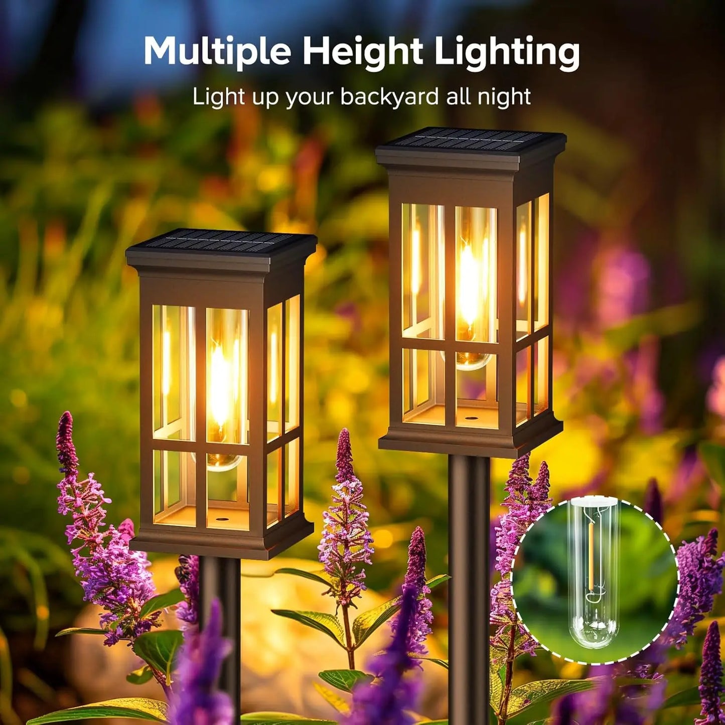 KPSTEK Solar Pathway Lights Pack Super Bright Outdoor
