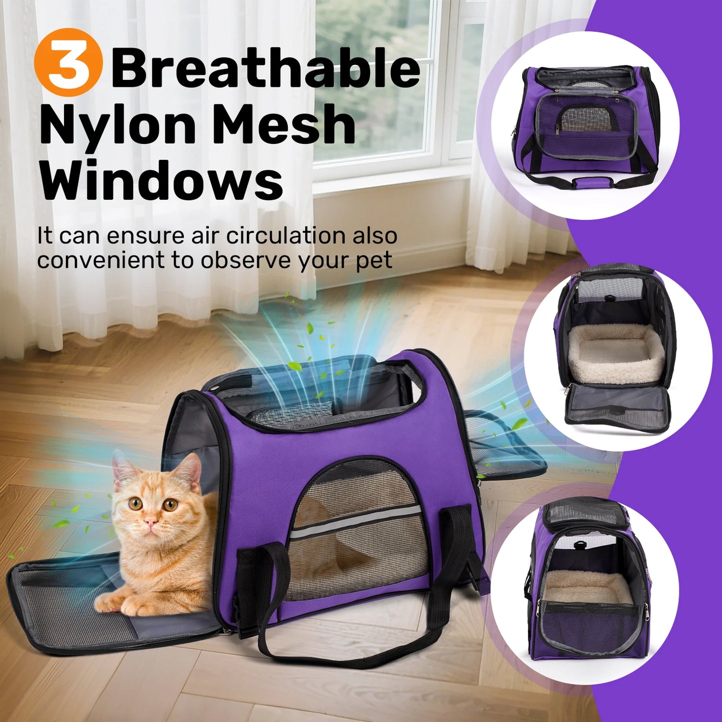 Soft Sided Pet Carrier For Small Medium Pets Airline Approved