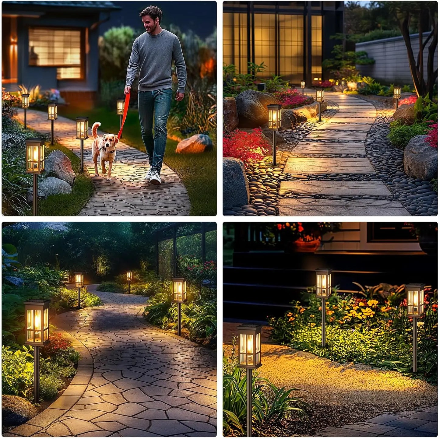 KPSTEK Solar Pathway Lights Pack Super Bright Outdoor