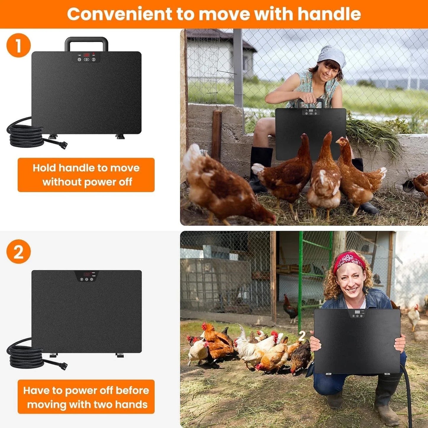 Thermostatic Chicken Coop Heater for Poultry and Farm Animals