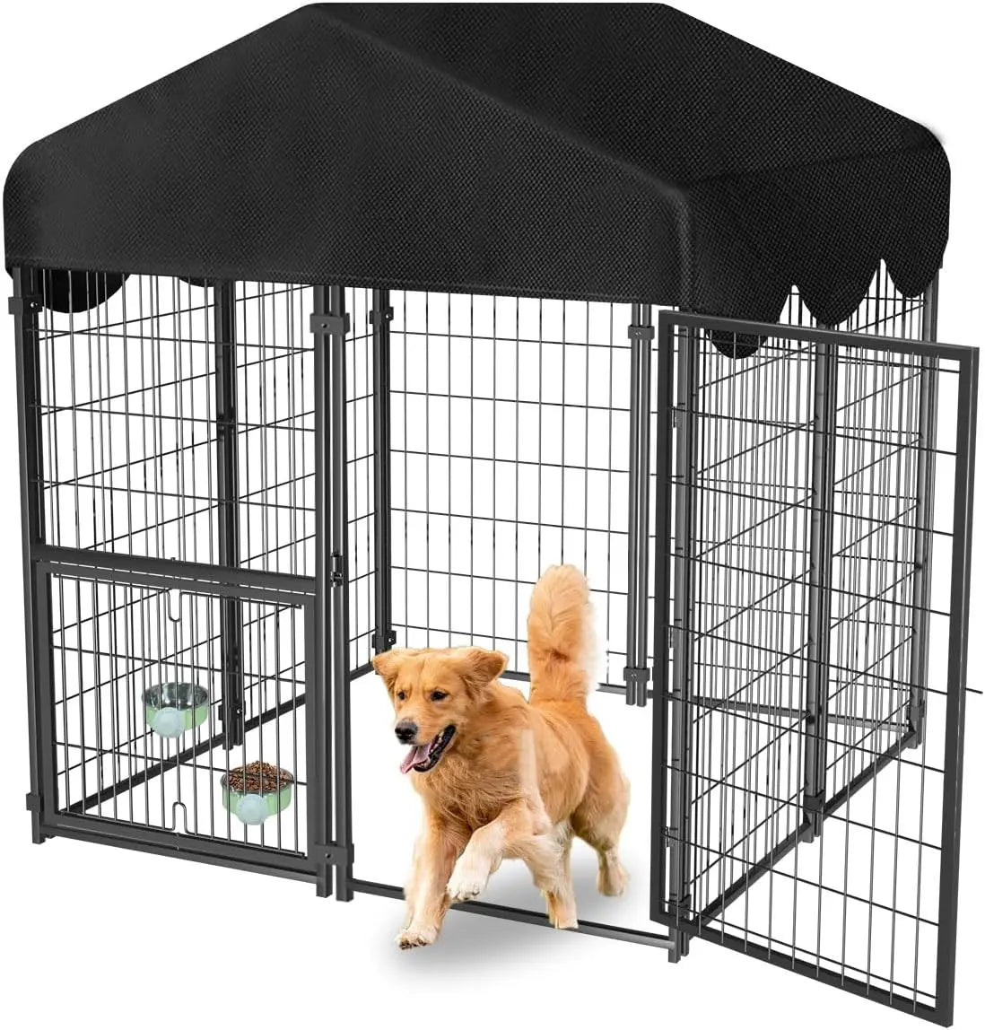 Outdoor Dog Kennel With Roof For Yard Playpen Enclosure
