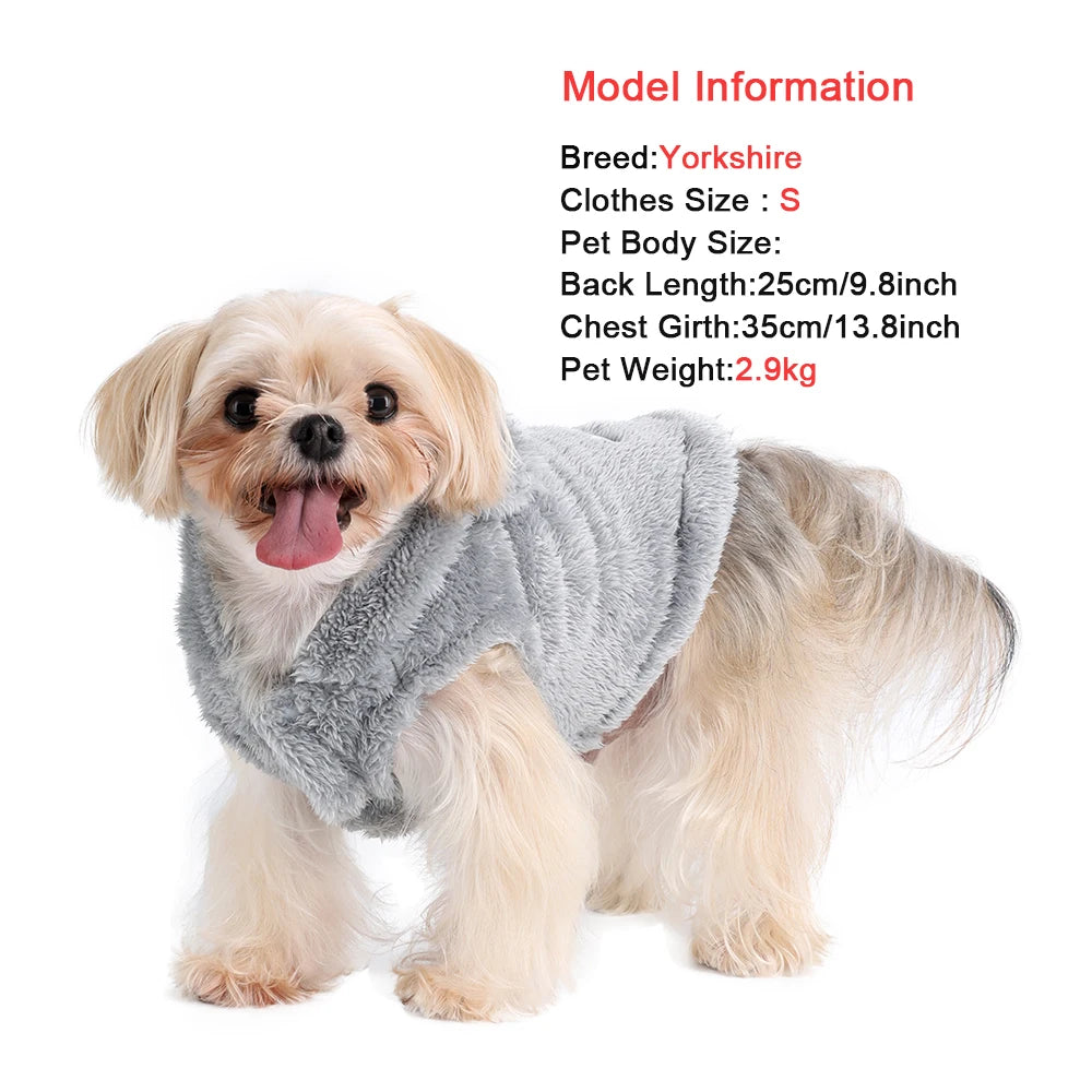 Holapet Soft Fleece Hoodie Coat For Small Medium Dogs Cats