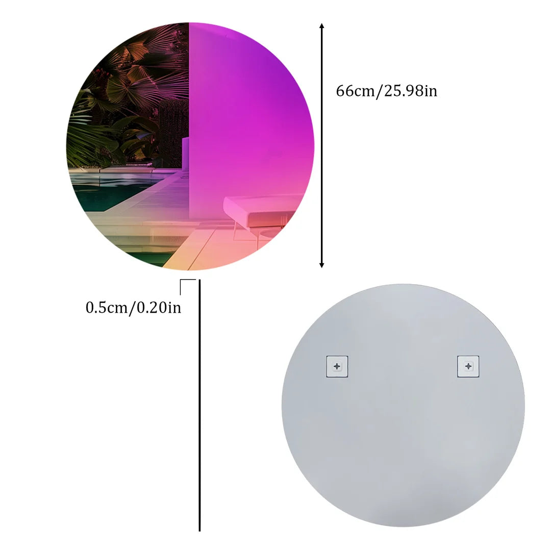LUVODI Aesthetic Wall Mirror Iridescent Accent Mirror Rainbow Full Length Glass Mirror for Bedroom,Living Room