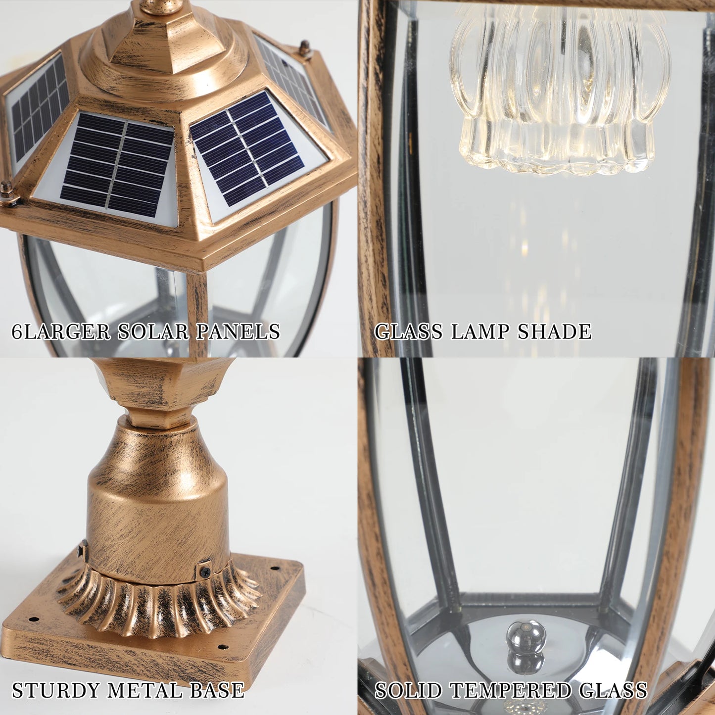 ARLGSITE Solar LED Post Lights Outdoor 2Pack With Automatic