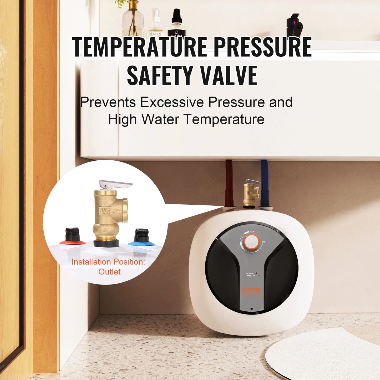 SucceBuy Electric Mini Tank Water Heater 1440W For Home Use