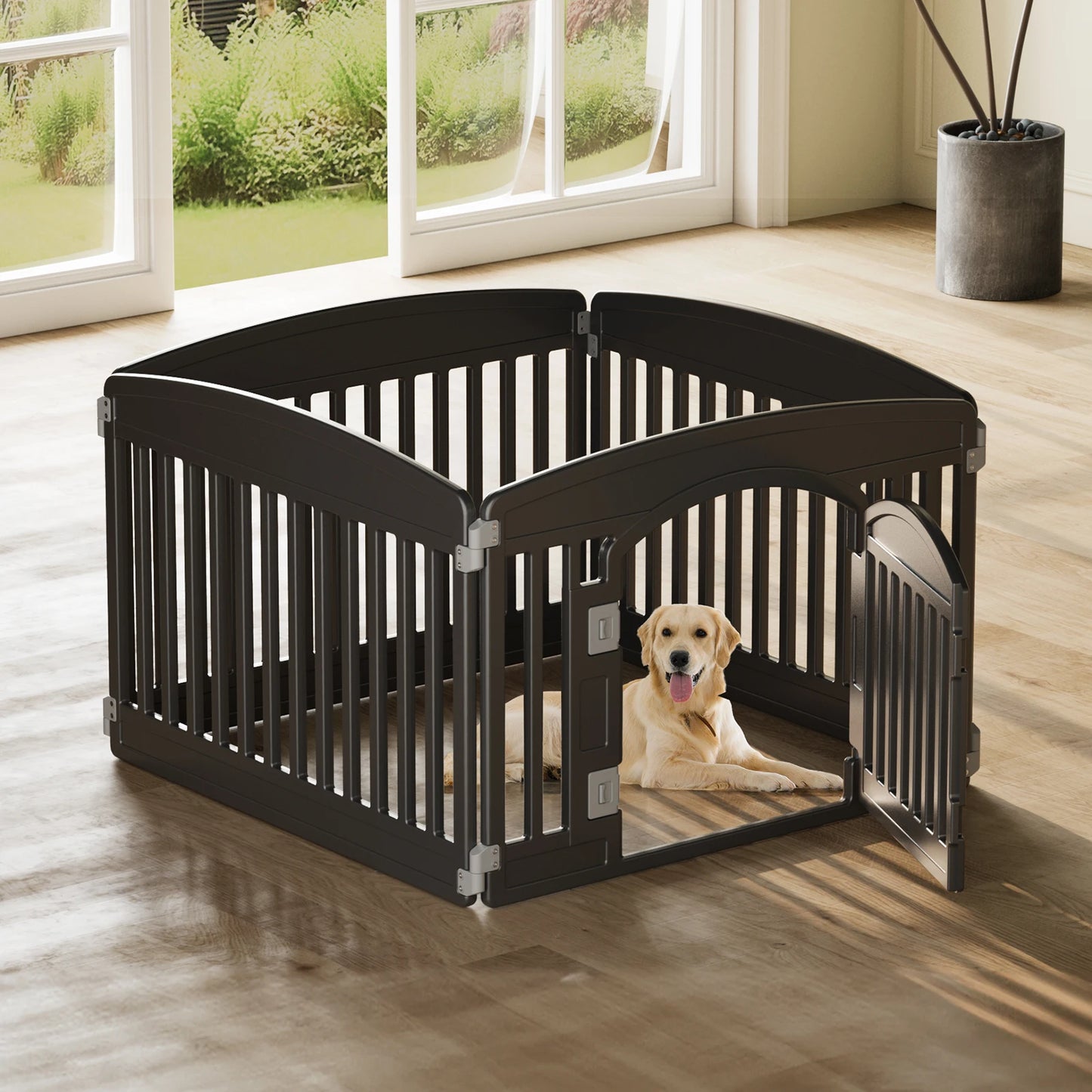 JHK Plastic Dog Playpen Indoor Outdoor Portable Puppy Fence
