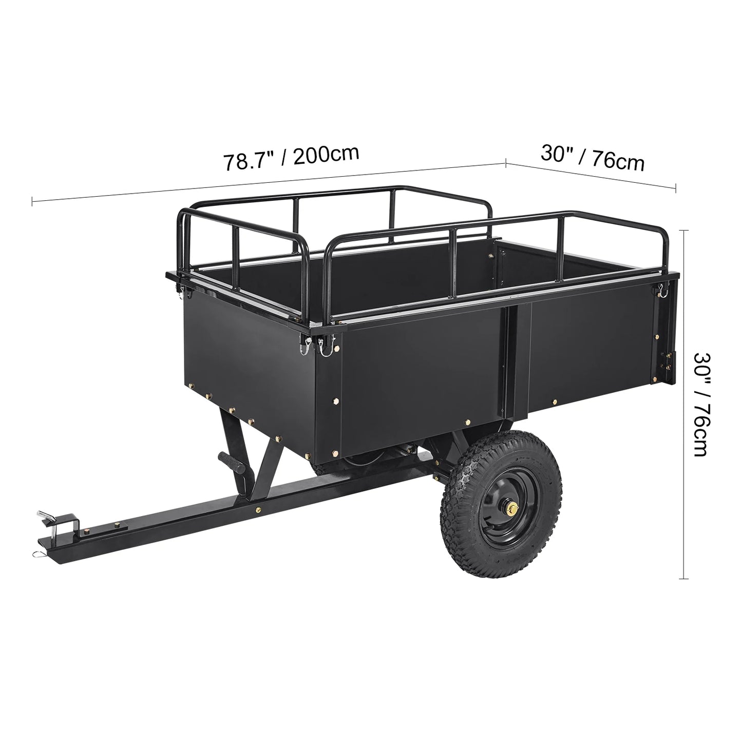 SucceBuy Heavy Duty ATV Dump Trailer Tow Behind Removable Sides
