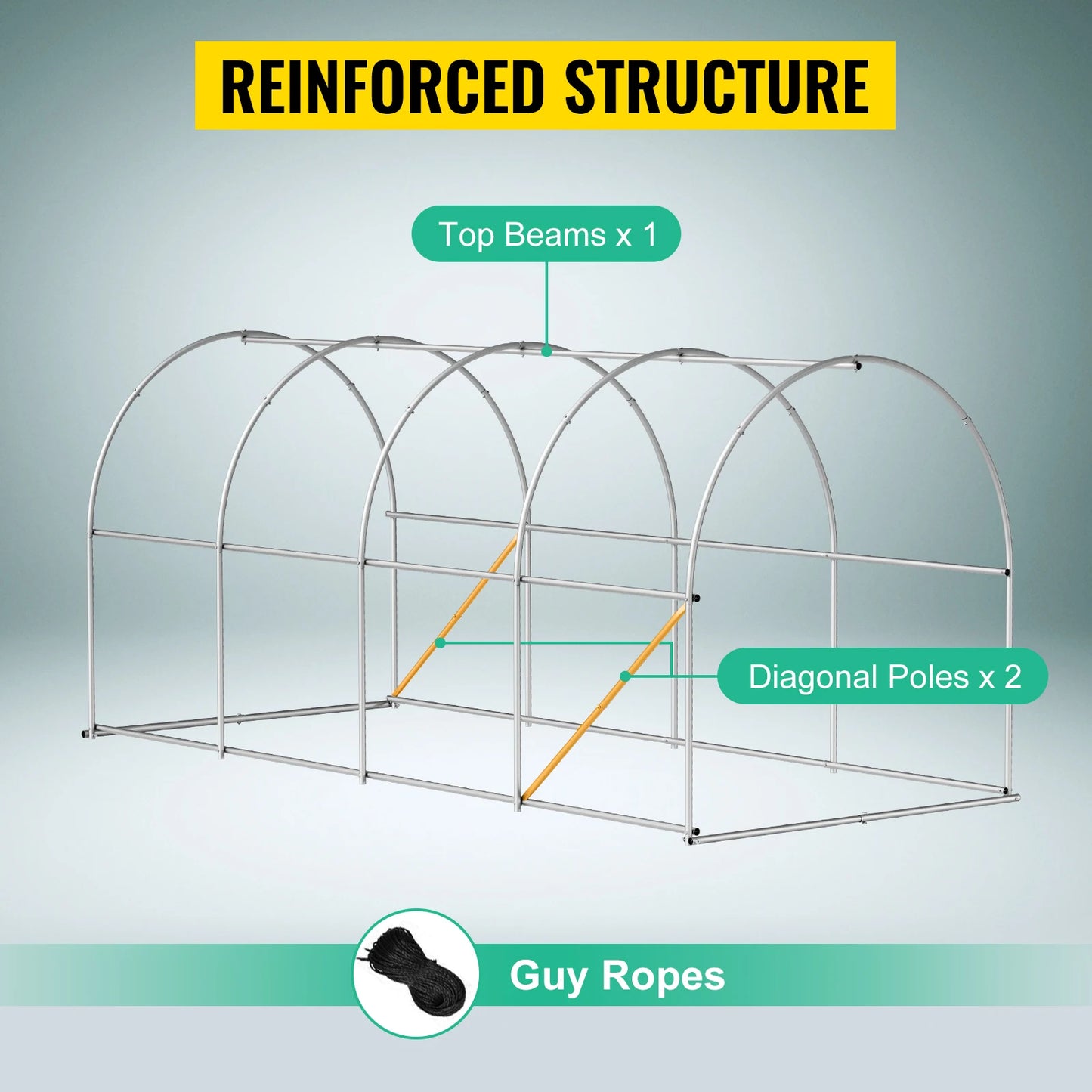 SucceBuy Walk In Tunnel Greenhouse Galvanized Frame Waterproof Cover