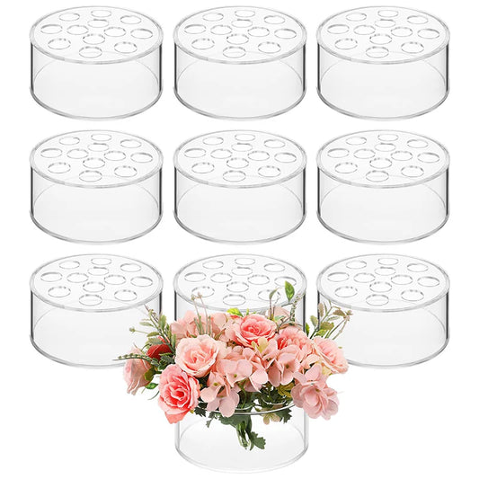 12 Hole Circular Acrylic Vase For Wedding Table Decor