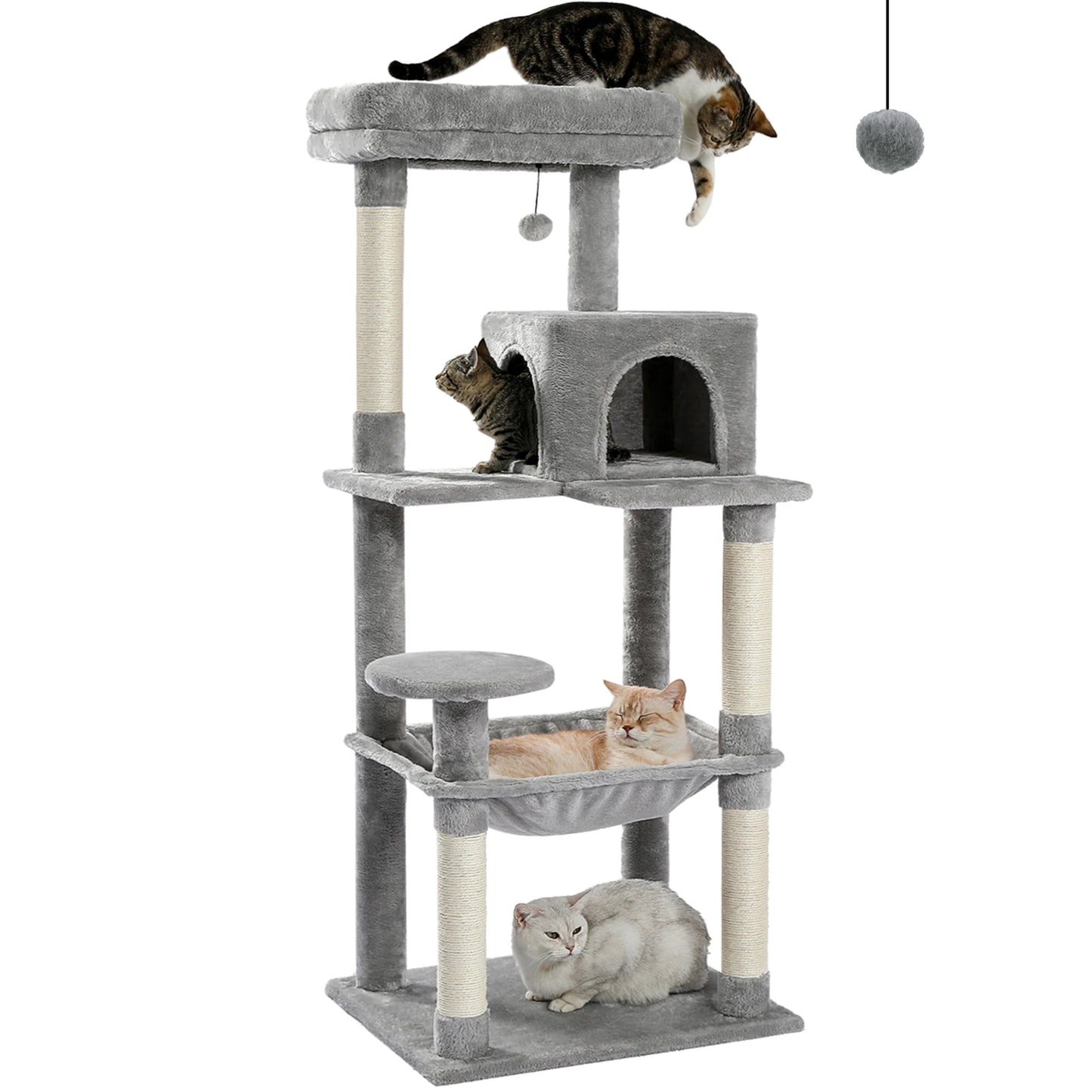 PAWZ Road Cat Tree Five Level Indoor Tower with Hammock