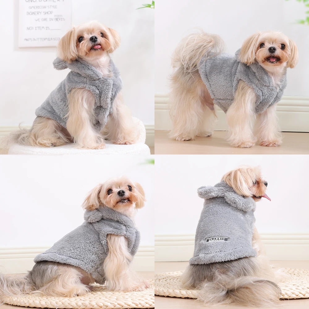 Holapet Soft Fleece Hoodie Coat For Small Medium Dogs Cats